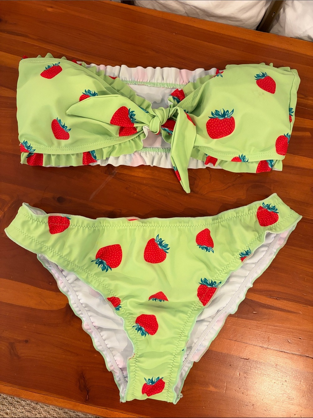 Strawberry Print Ruffle Bikini